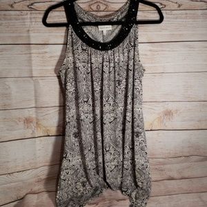 Beaded long tank top